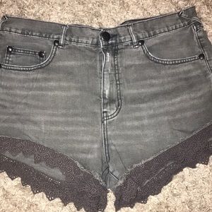 Free people army green lace shorts